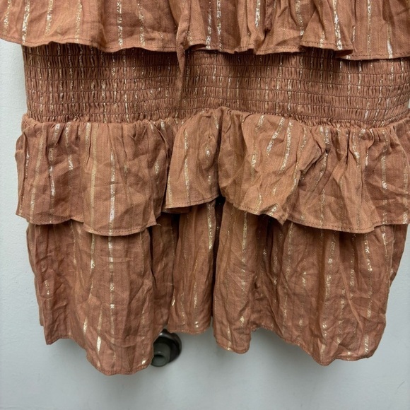 House of Harlow 1960 Corinne Tan Smocked Mini Dress - Picture 8 of 13